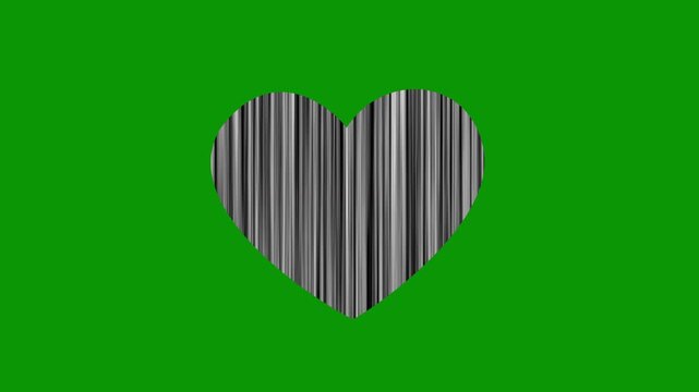 Emoji heart beat and broken heart animation on transparent and green background. broken heart animation, beating heart sign, concept of love, health concept, hand drawn doodle heart with accent marks