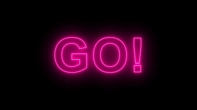 3 2 1 go countdown animation, 321 go time limit animated on black background.