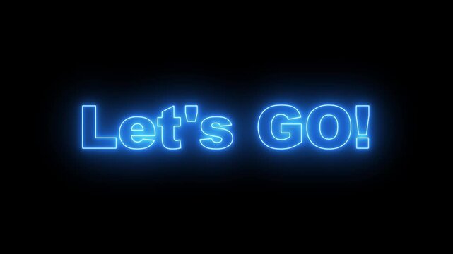 Five four three ,two, One Let's go. 5 4 3 2 1 countdown let's go text animation on black background for start 4k video