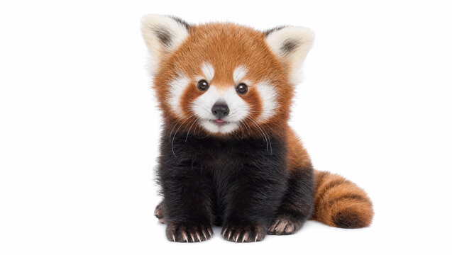 red panda isolated on white background