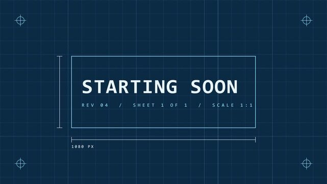 Starting Soon Technical Blueprint Drawing Grid Draft Engineering Draw On Line 4K