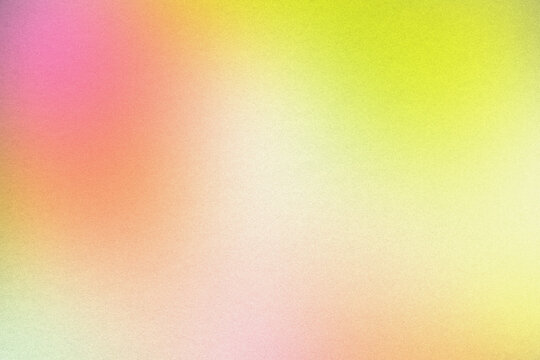 Vibrant Pastel Gradient Abstract Background Featuring Vibrant Pink, Warm Orange and Lime Yellow Blend with Heavy Grainy Noise Texture
