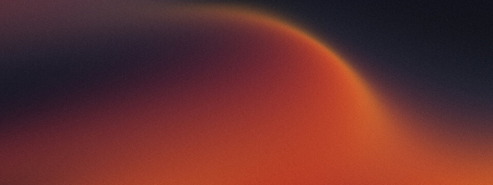 Vibrant Warm Amber, Burning Orange, and Dark Charcoal Abstract Gradient Background Featuring Curved Light Glow with Heavy Grainy Noise Texture