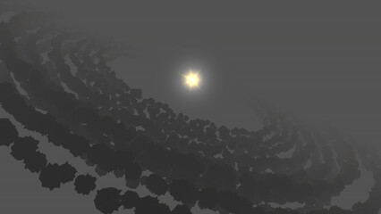 The Kuiper Belt. 3d illustration © Wublie