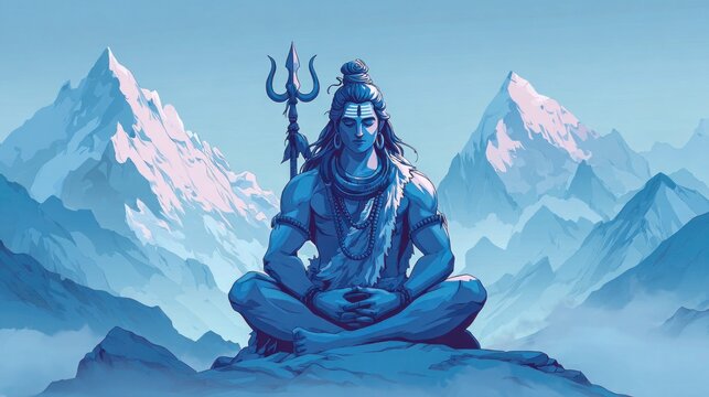 Shiva meditation in the himalayas spiritual serenity
