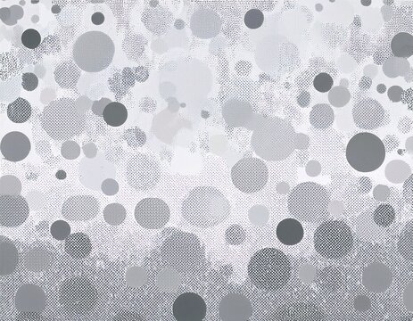 white background with scattered irregular grey dots and circles of varying sizes pattern texture