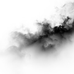 Smoke drifting in the air with a black appearance on a clear background during the day © Liubov