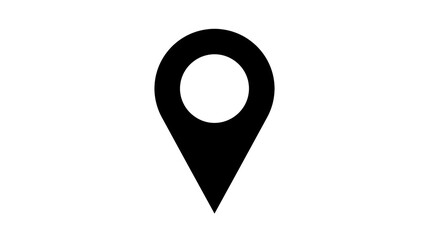 Naklejka premium Black map pin icon location marker symbol, isolated on transparent background