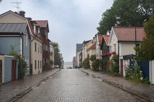 Cobblestone street in old town