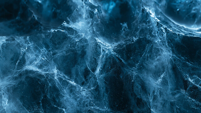 Abstract Deep Blue Ice Glacier Texture Background