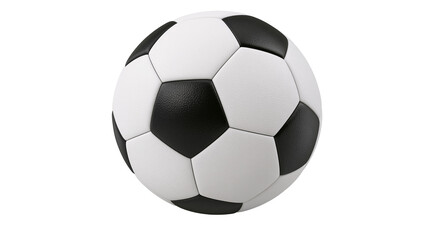 Fototapeta premium Classic black and white soccer ball, isolated on transparent background