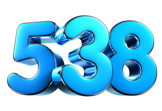 Blue number 538 3d illustration. Advertising signs. Product design. Product sales