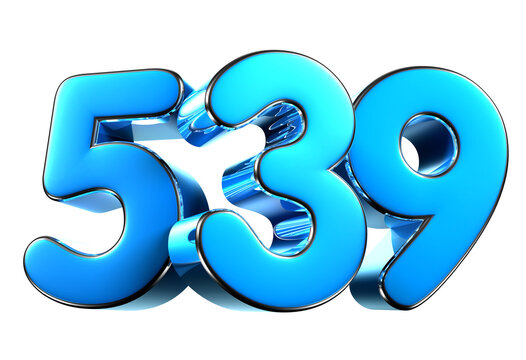 Blue number 539 3d illustration. Advertising signs. Product design. Product sales