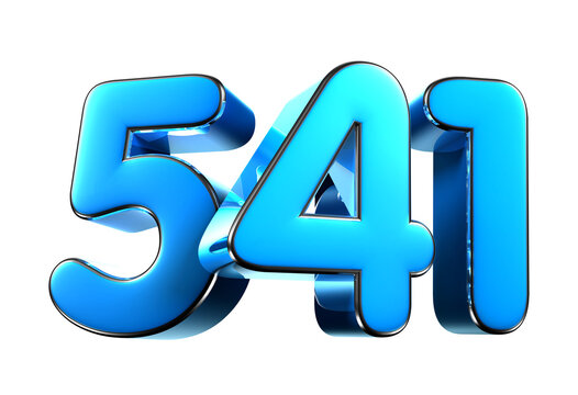 Blue number 541 3d illustration. Advertising signs. Product design. Product sales