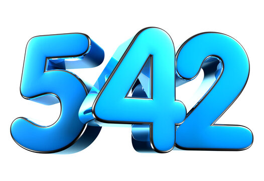 Blue number 542 3d illustration. Advertising signs. Product design. Product sales
