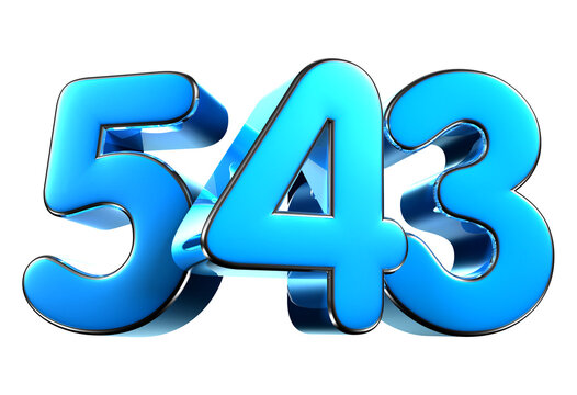 Blue number 543 3d illustration. Advertising signs. Product design. Product sales