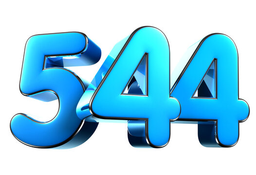 Blue number 544 3d illustration. Advertising signs. Product design. Product sales