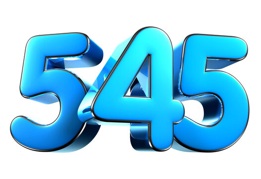 Blue number 545 3d illustration. Advertising signs. Product design. Product sales
