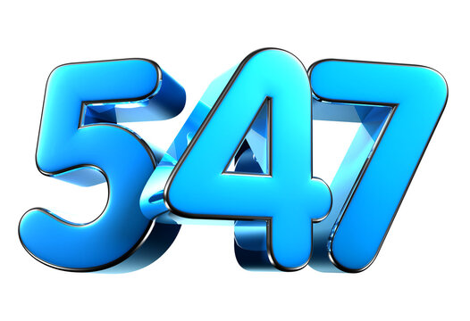 Blue number 547 3d illustration. Advertising signs. Product design. Product sales
