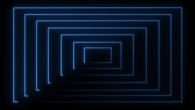 nested neon rectangle outline animation seamless motion background.