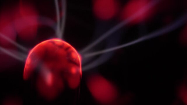 Close-up of the plasma ball coil that works to generate electric rays. Coil on the left.