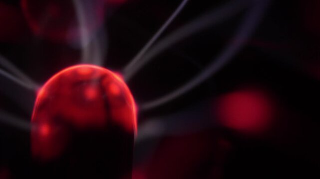 Close-up of the plasma ball coil that works to generate electric rays. Coil on the left.