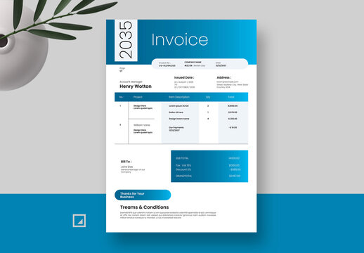 Gradient Invoice Layout