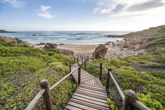 Road to the beach, coast and sea at Robberg Nature Reserve, Plettenberg Bay, South Africa