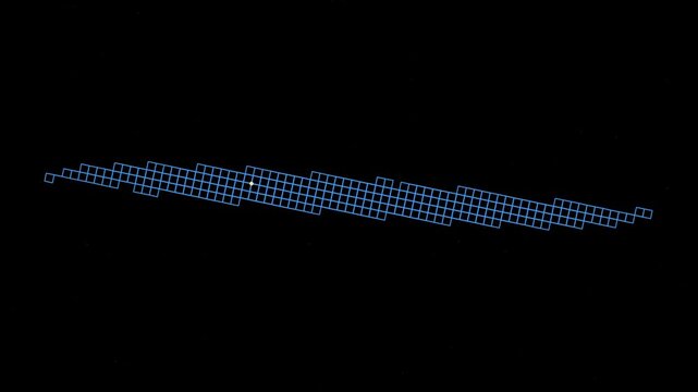 Blue dragon curve fractal growth animation