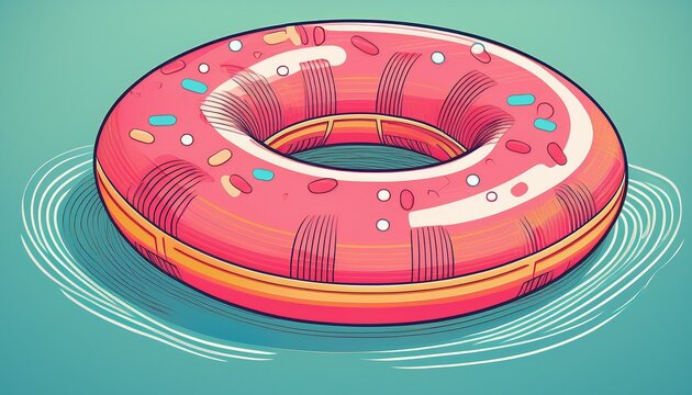 flat donut pool float outline