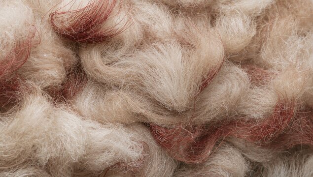 Textured Wool Fibers in Warm Earthy Tones with Soft Curves