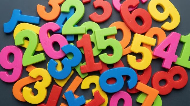 Colorful Numbers Scattered Randomly Background.