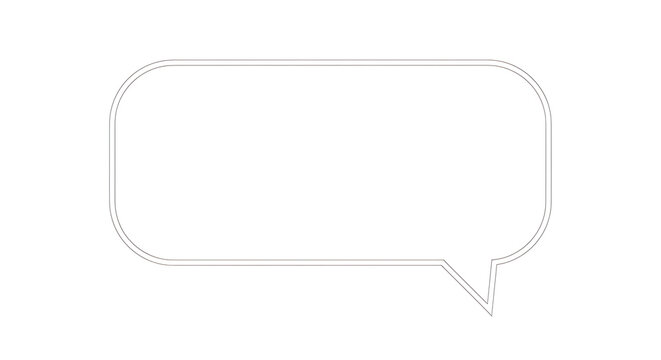 Simple outline speech bubble with rounded corners, empty for text