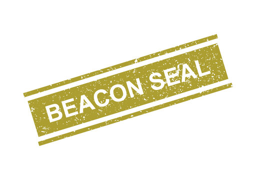 Red vintage beacon seal stamp with text illustration