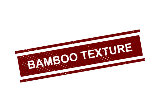 Bamboo texture stamp with red border and text illustration