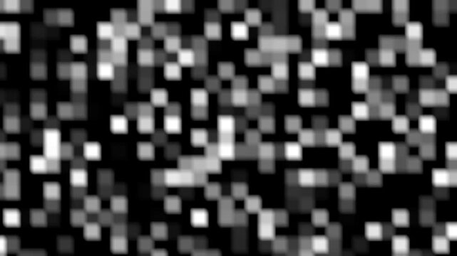 Shifting Monochrome Pixelation Mosaic for Privacy Masking and Content Obscuring Digital Glitch Animation 4k video
