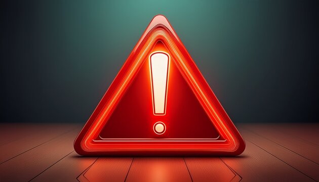 bright red warning symbol with an exclamation mark alerting attention