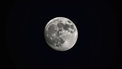 Obraz premium Full Moon Illuminating a Dark Night Sky