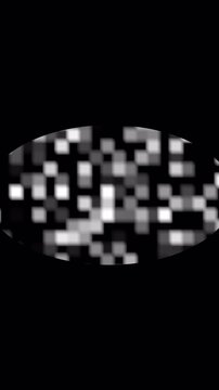 Vertical monochrome loop for obscuring identity. Vertical Digital Censorship Mask for Privacy Protection featuring Shifting Monochrome Pixel Mosaic and Pulsing Identity Blur Animation 4k video