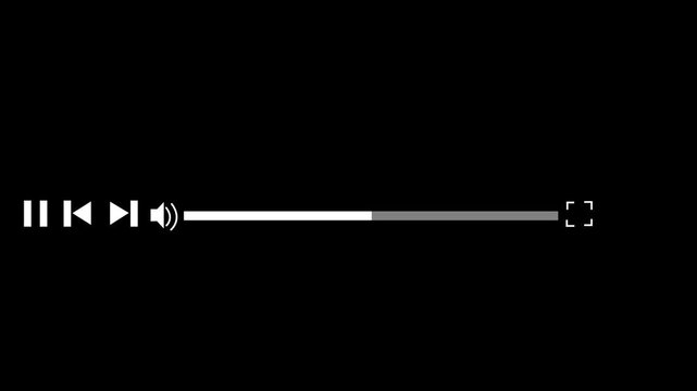 Media player template scroll bar button with audio reactor, Music timeline or video track player, Timeline bar moving as song media playing Animation. music player concept