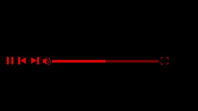 Media player template scroll bar button with audio reactor, Music timeline or video track player, Timeline bar moving as song media playing Animation. music player concept