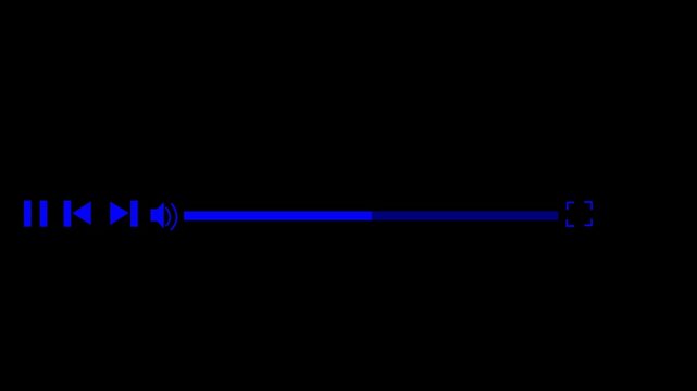 Media player template scroll bar button with audio reactor, Music timeline or video track player, Timeline bar moving as song media playing Animation. music player concept