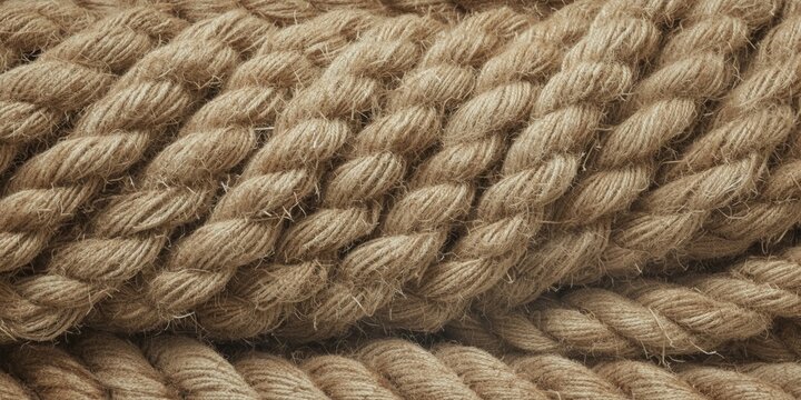 Woven Natural Fiber Rope Texture in Closeup with Warm Tones