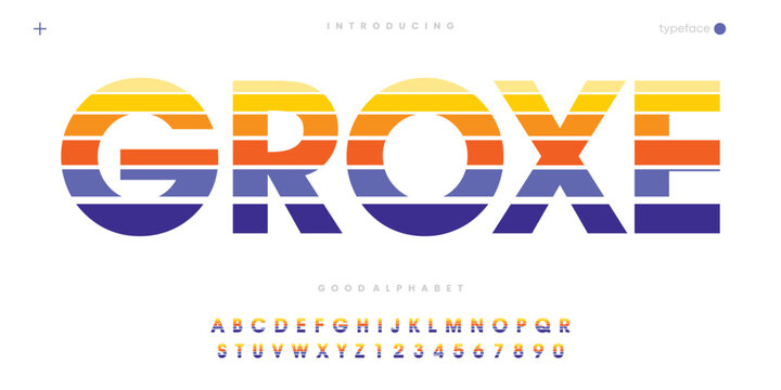 Groxe Colorful modern minimal abstract alphabet fonts. vector illustration