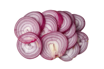 Fototapeta premium Large mound of overlapping red onion rings