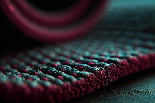 Macro close up of textured yoga mat surface