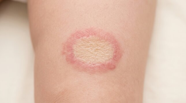Erythema migrans target lesion bullseye rash of Lyme disease tick bite