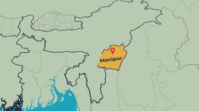 Manipur Map Animation Locator Zoom 4K Motion Graphic