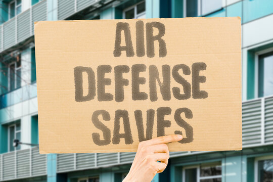 "Air Defense Saves" Protecting the sky is vital for civilian survival. AIR. DEFENSE. PROTECTION. SURVIVAL. MISSILE.
