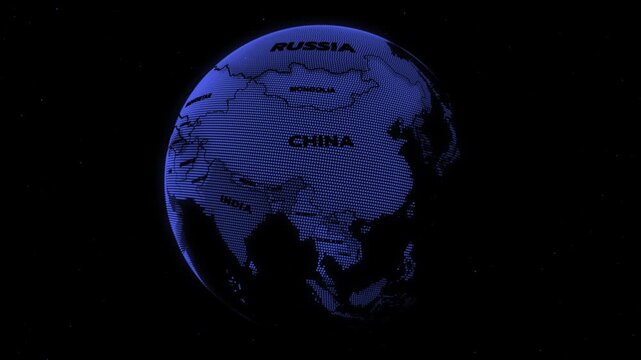 a world map of China, 3d rendering, world map, asia world map, russia, china,